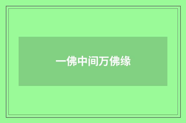 一佛中间万佛缘