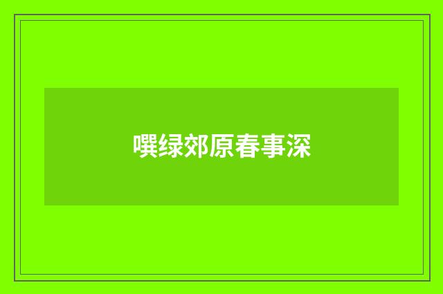 噀绿郊原春事深