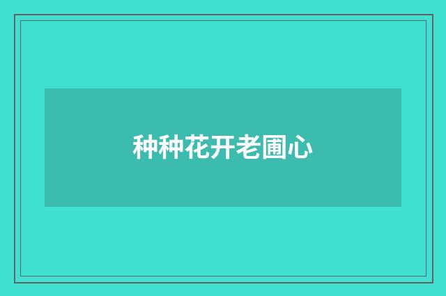 种种花开老圃心
