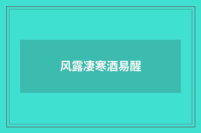 风露凄寒酒易醒