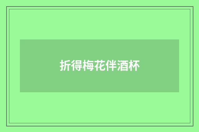 折得梅花伴酒杯