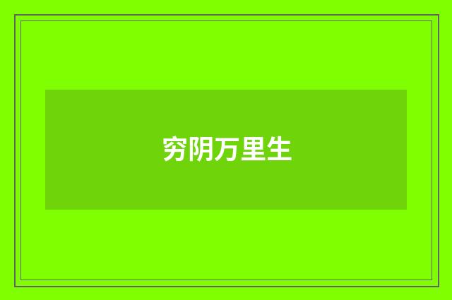 穷阴万里生