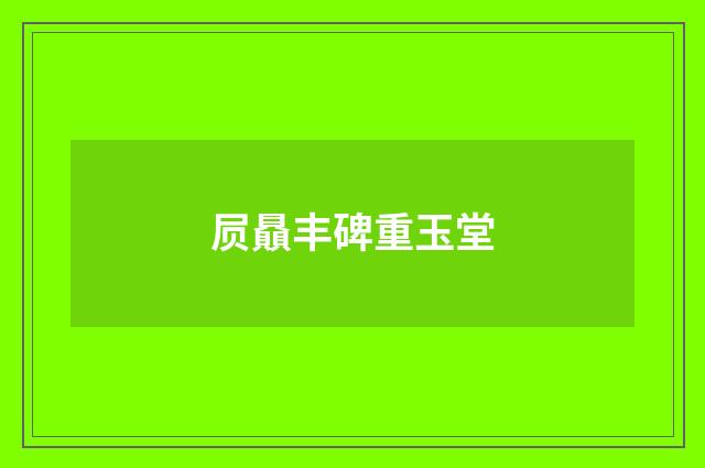 屃贔丰碑重玉堂