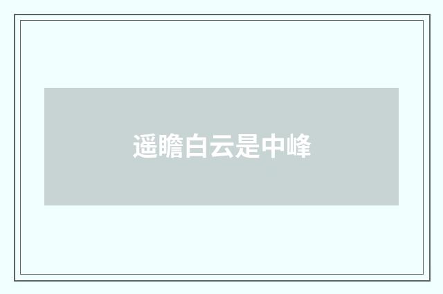 遥瞻白云是中峰
