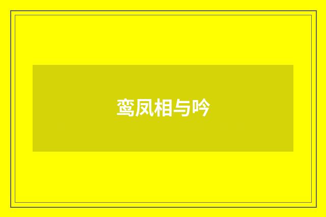 鸾凤相与吟