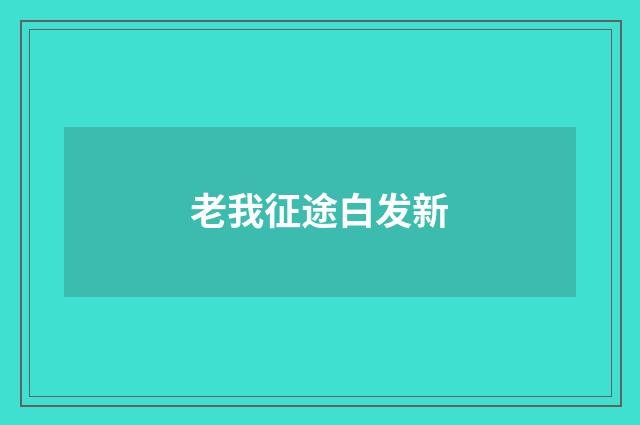 老我征途白发新