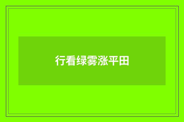 行看绿雾涨平田