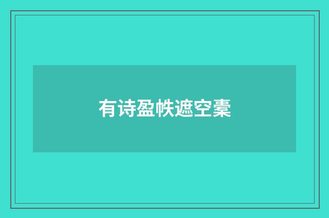 有诗盈帙遮空橐