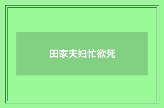 田家夫妇忙欲死