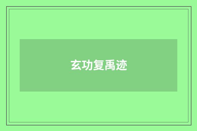 玄功复禹迹