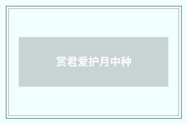 赏君爱护月中种