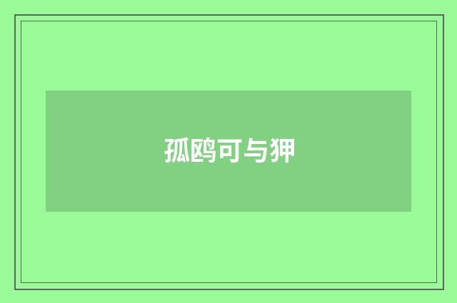 孤鸥可与狎