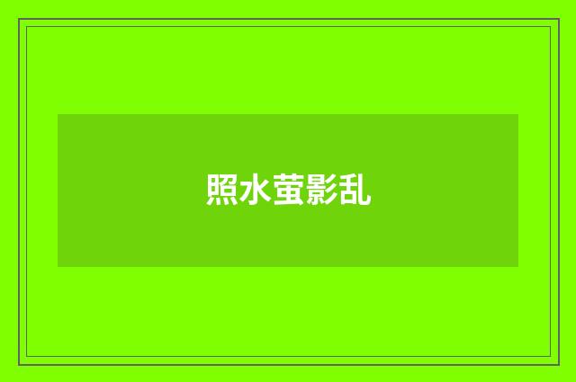 照水萤影乱