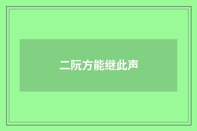 二阮方能继此声
