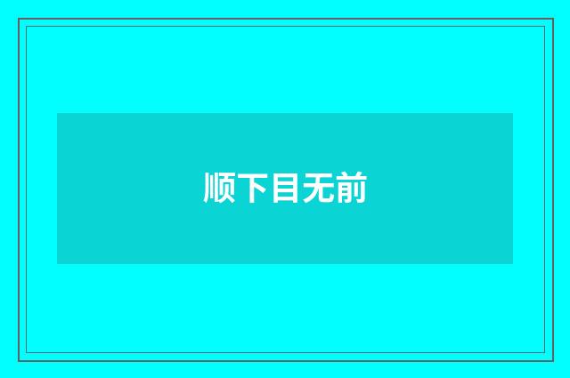 顺下目无前