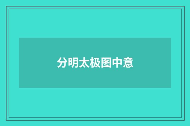 分明太极图中意