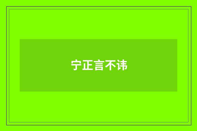 宁正言不讳