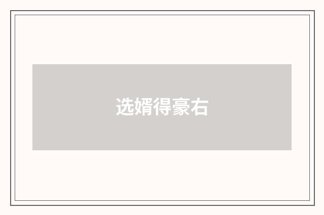 选婿得豪右