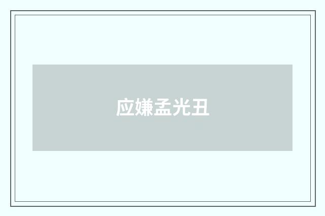 应嫌孟光丑