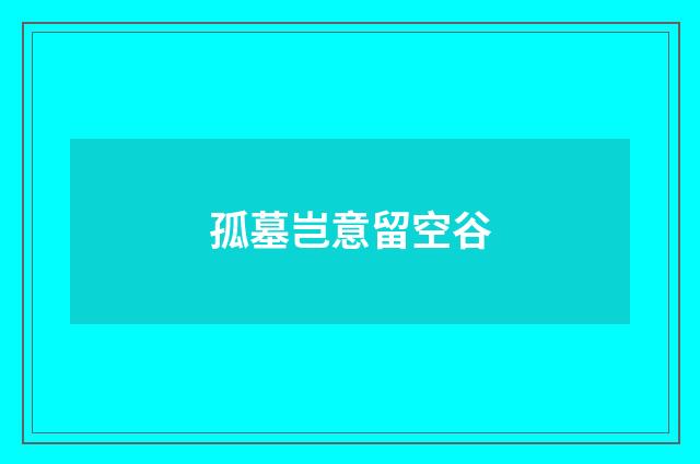 孤墓岂意留空谷