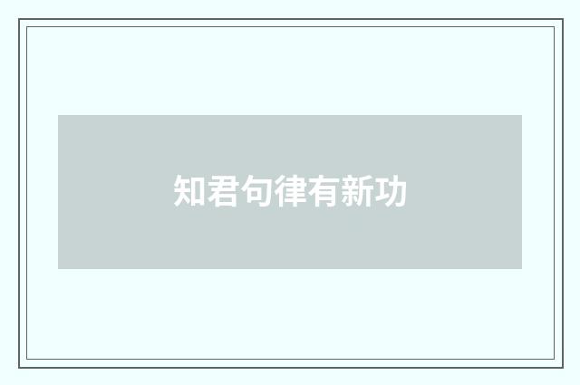 知君句律有新功