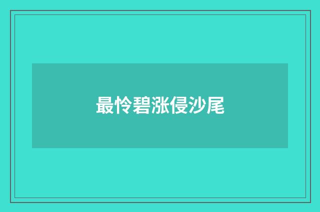 最怜碧涨侵沙尾