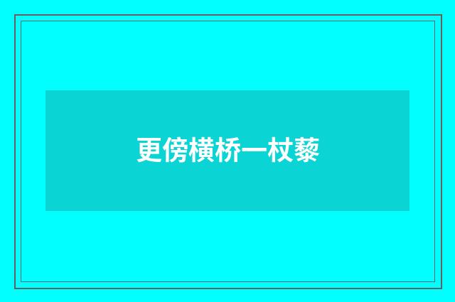 更傍横桥一杖藜