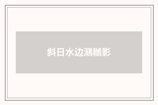 斜日水边鸂鶒影