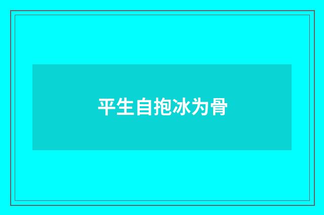 平生自抱冰为骨