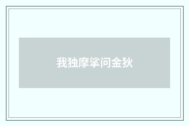 我独摩挲问金狄