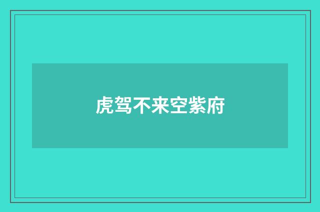 虎驾不来空紫府