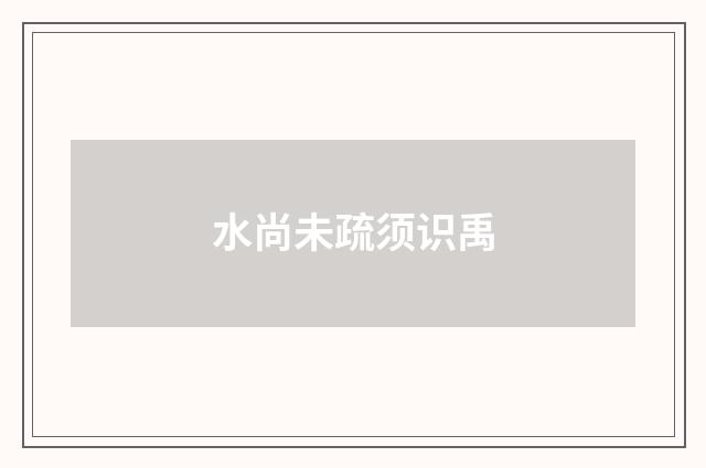 水尚未疏须识禹