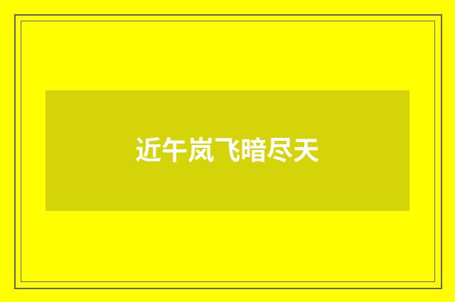 近午岚飞暗尽天