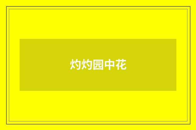 灼灼园中花