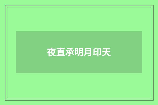 夜直承明月印天