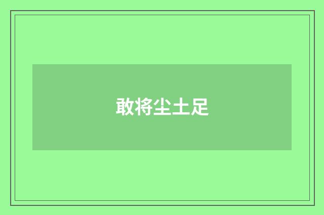敢将尘土足