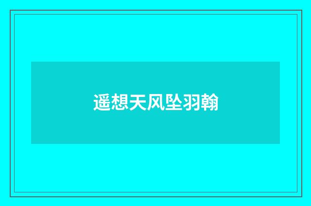 遥想天风坠羽翰