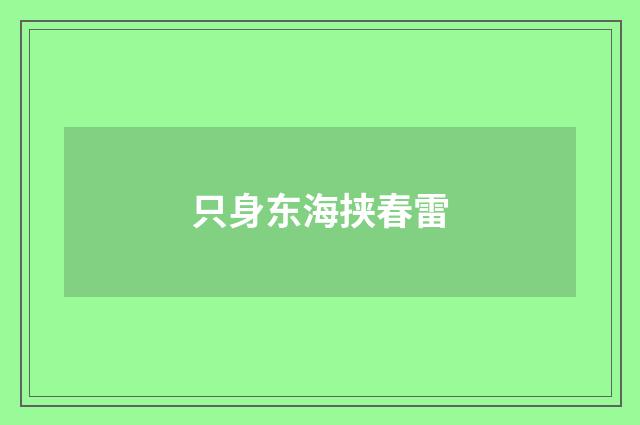 只身东海挟春雷