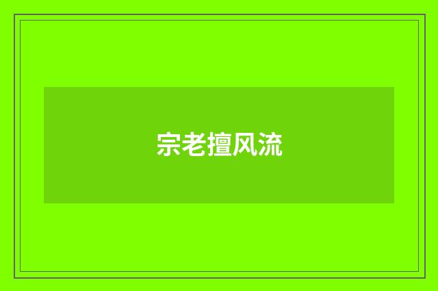 宗老擅风流