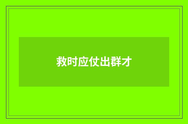 救时应仗出群才
