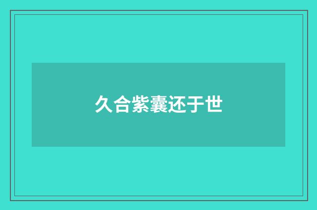 久合紫囊还于世