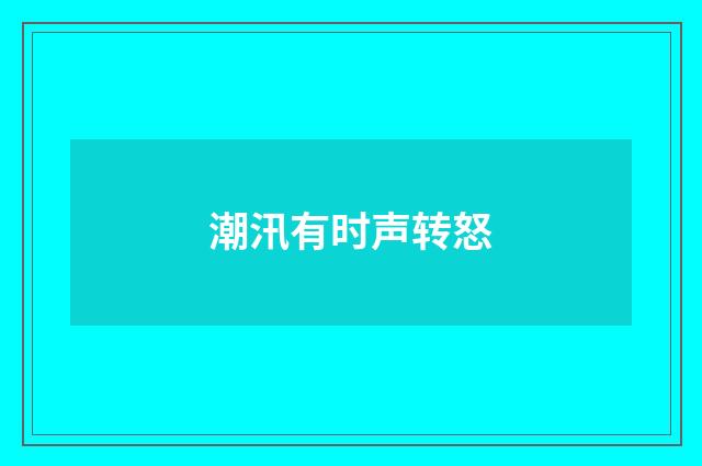 潮汛有时声转怒
