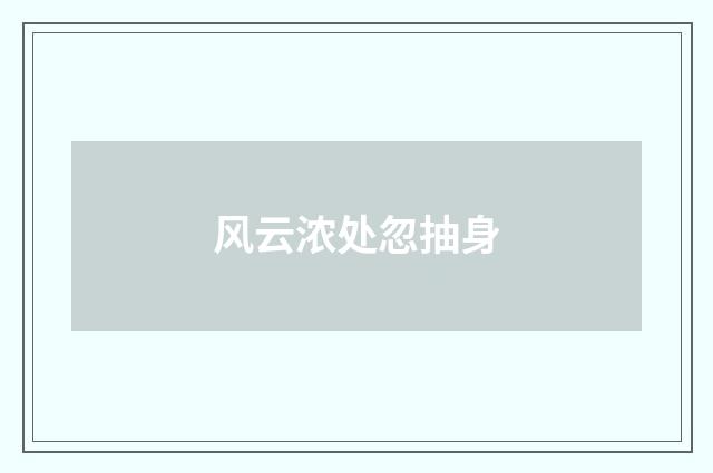 风云浓处忽抽身