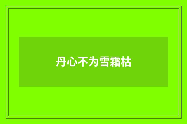 丹心不为雪霜枯
