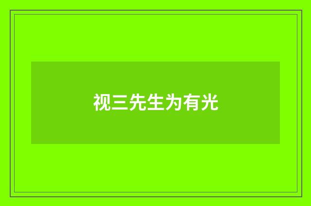 视三先生为有光