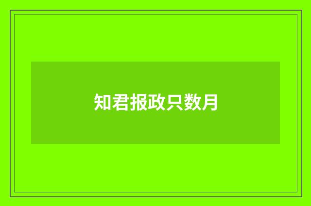 知君报政只数月