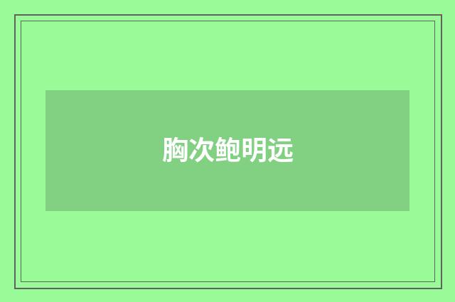 胸次鲍明远