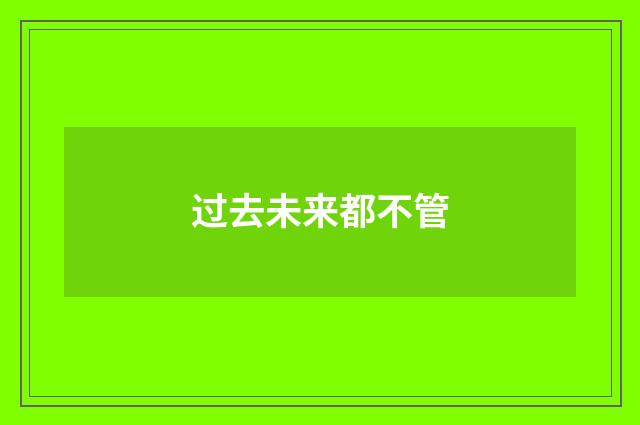 过去未来都不管