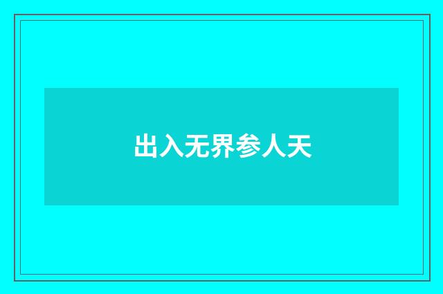 出入无界参人天