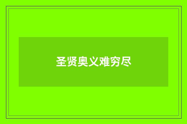 圣贤奥义难穷尽